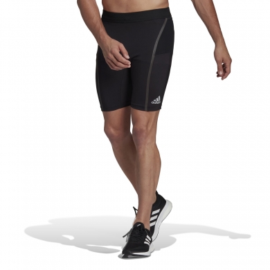 adidas Laufhose Tight Saturday Half (enganliegend, Gesässtasche) kurz schwarz Herren